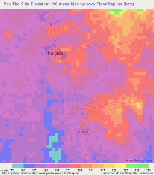 Ban Tha Sida,Thailand Elevation Map