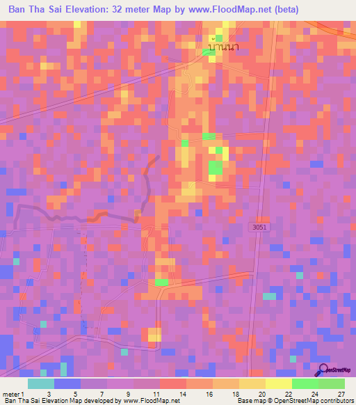 Ban Tha Sai,Thailand Elevation Map