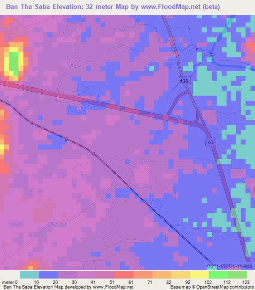 Ban Tha Saba,Thailand Elevation Map