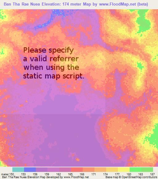 Ban Tha Rae Nuea,Thailand Elevation Map