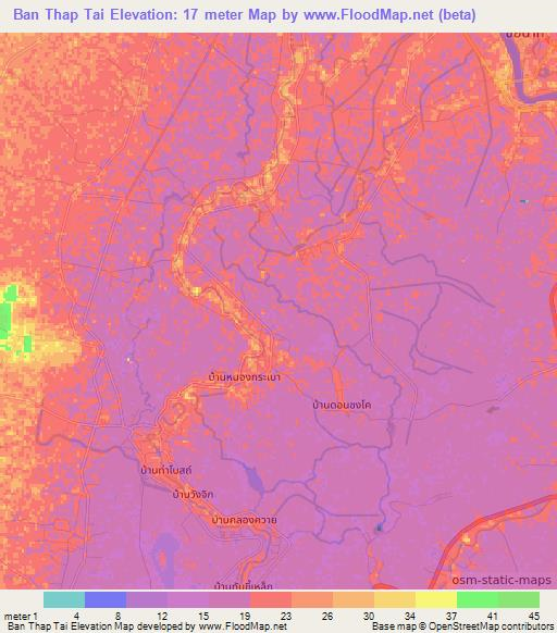 Ban Thap Tai,Thailand Elevation Map