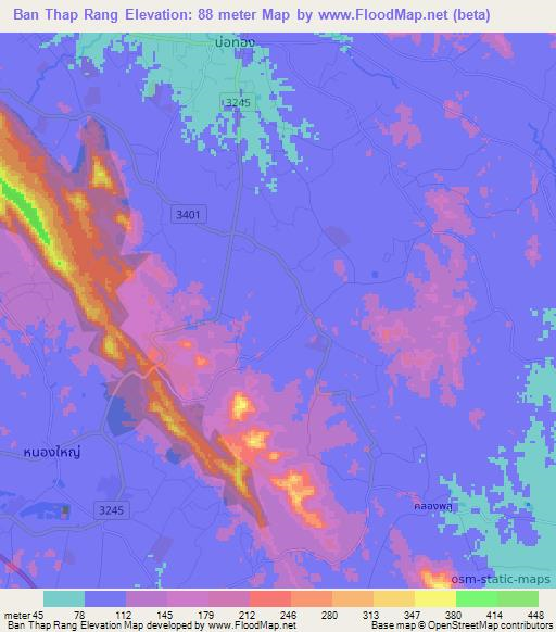 Ban Thap Rang,Thailand Elevation Map