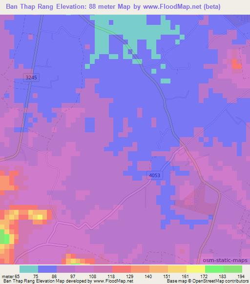Ban Thap Rang,Thailand Elevation Map