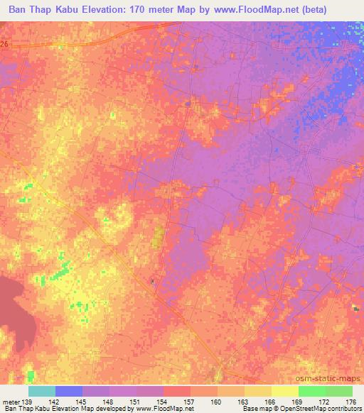 Ban Thap Kabu,Thailand Elevation Map