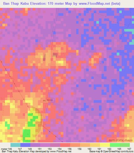 Ban Thap Kabu,Thailand Elevation Map