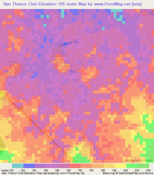 Ban Thanon Chai,Thailand Elevation Map