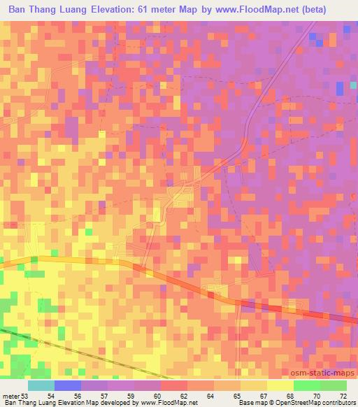 Ban Thang Luang,Thailand Elevation Map