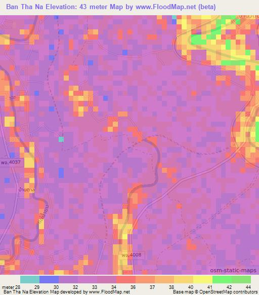Ban Tha Na,Thailand Elevation Map