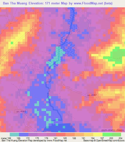 Ban Tha Muang,Thailand Elevation Map