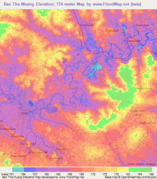 Ban Tha Muang,Thailand Elevation Map