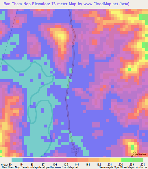 Ban Tham Nop,Thailand Elevation Map