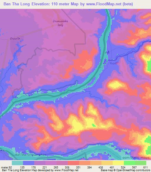 Ban Tha Long,Thailand Elevation Map