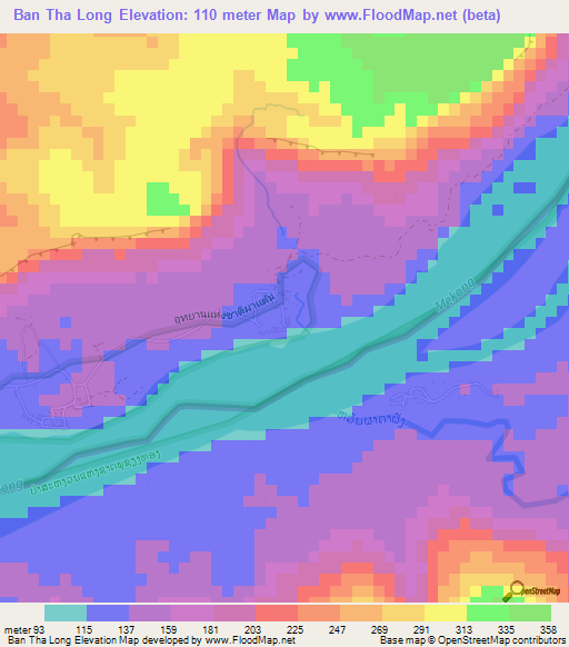 Ban Tha Long,Thailand Elevation Map