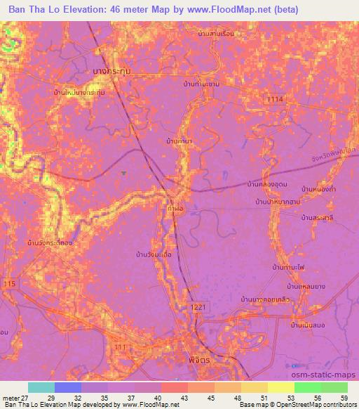 Ban Tha Lo,Thailand Elevation Map