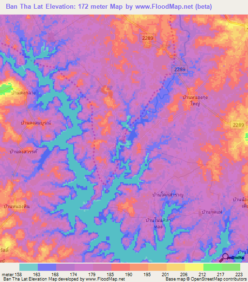 Ban Tha Lat,Thailand Elevation Map