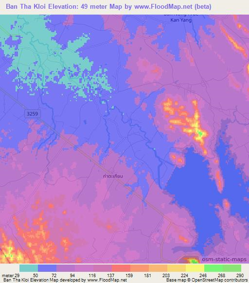 Ban Tha Kloi,Thailand Elevation Map