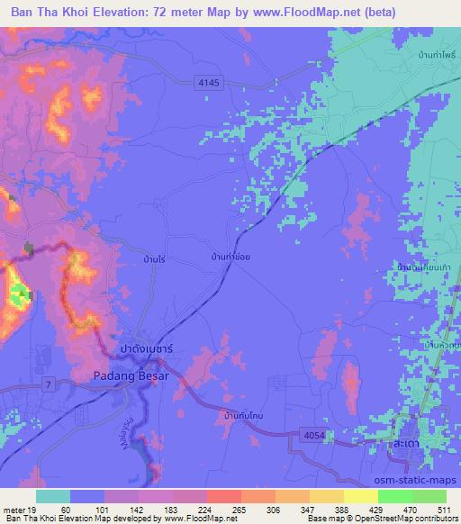 Ban Tha Khoi,Thailand Elevation Map