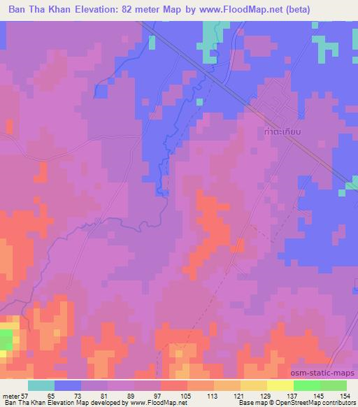 Ban Tha Khan,Thailand Elevation Map
