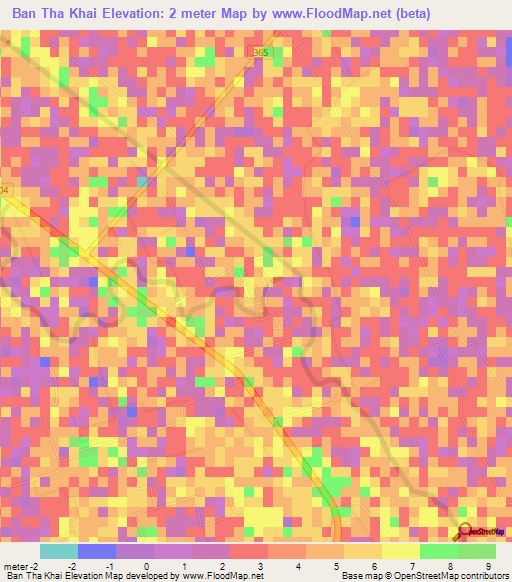 Ban Tha Khai,Thailand Elevation Map