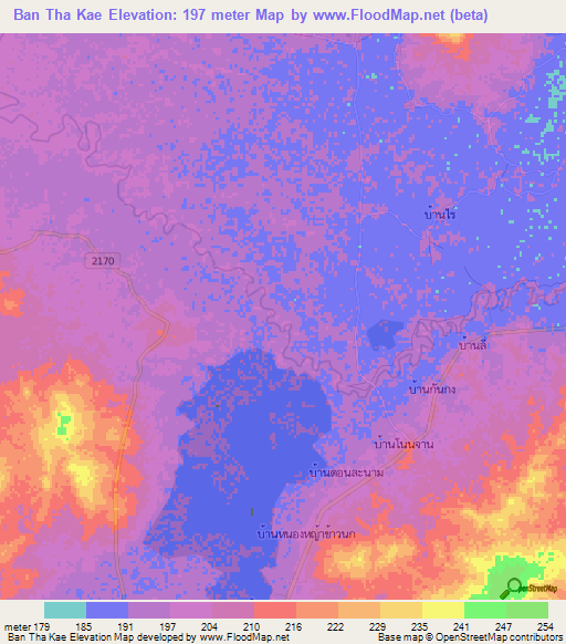 Ban Tha Kae,Thailand Elevation Map