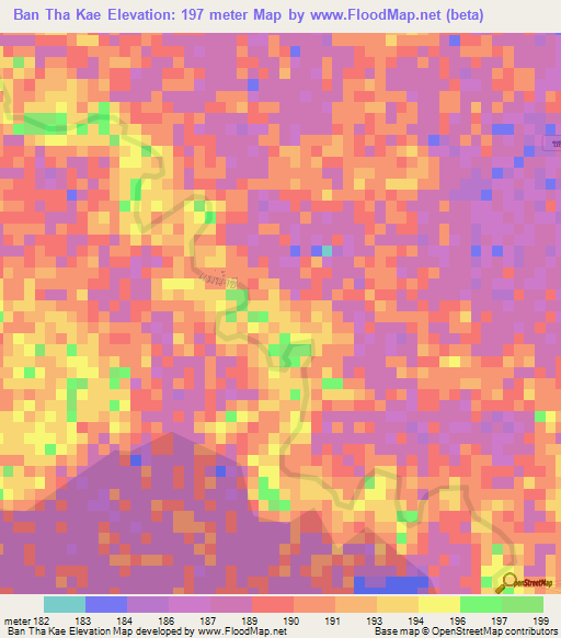 Ban Tha Kae,Thailand Elevation Map