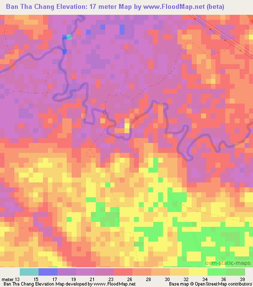 Ban Tha Chang,Thailand Elevation Map
