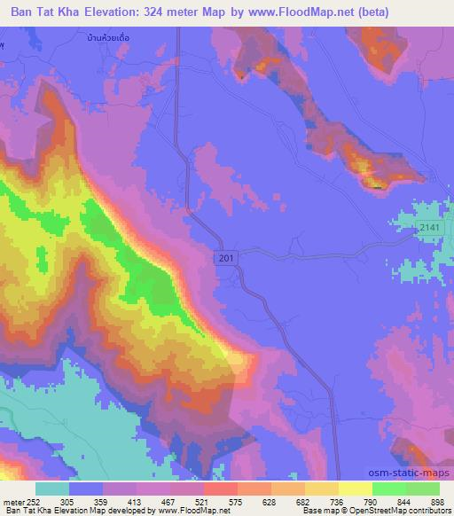 Ban Tat Kha,Thailand Elevation Map