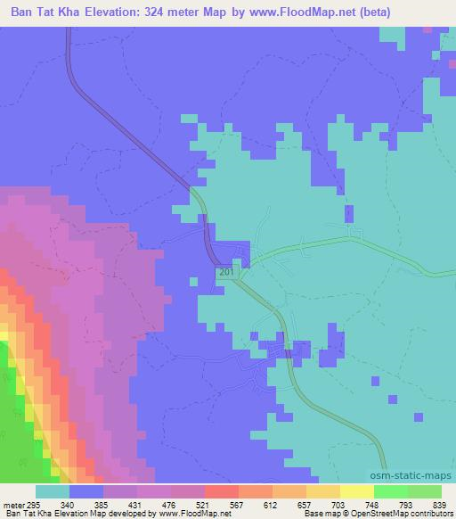 Ban Tat Kha,Thailand Elevation Map