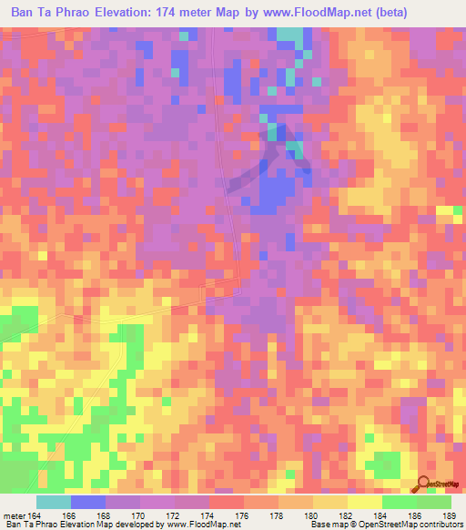 Ban Ta Phrao,Thailand Elevation Map