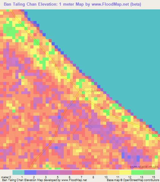 Ban Taling Chan,Thailand Elevation Map
