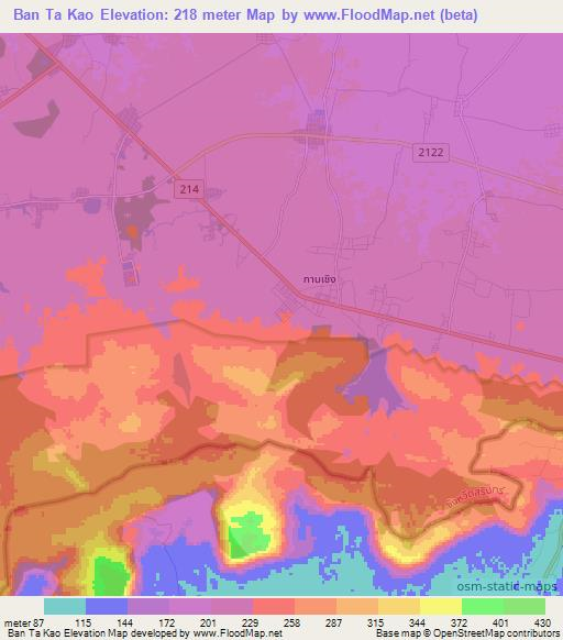 Ban Ta Kao,Thailand Elevation Map