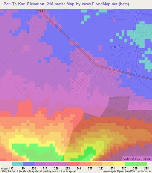 Ban Ta Kao,Thailand Elevation Map