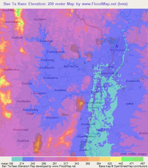 Ban Ta Kaeo,Thailand Elevation Map