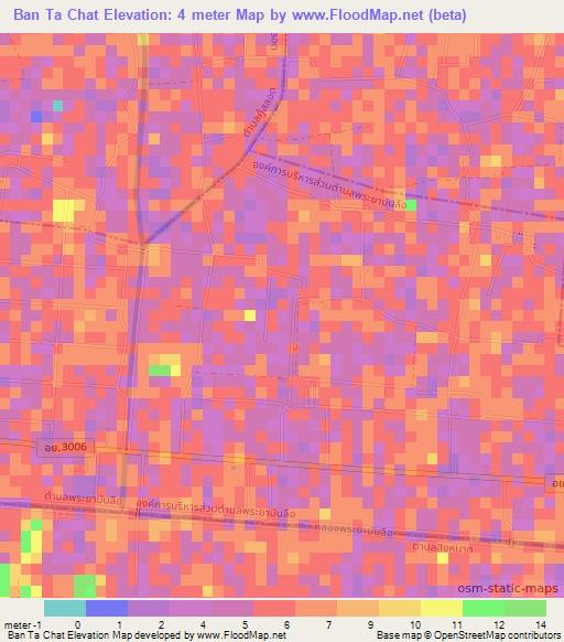 Ban Ta Chat,Thailand Elevation Map