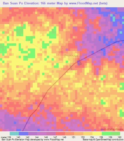Ban Suan Po,Thailand Elevation Map