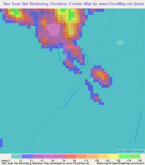 Ban Suan Nai Banthoeng,Thailand Elevation Map