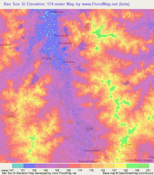 Ban Son Si,Thailand Elevation Map
