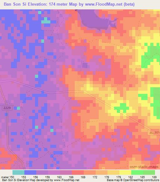 Ban Son Si,Thailand Elevation Map