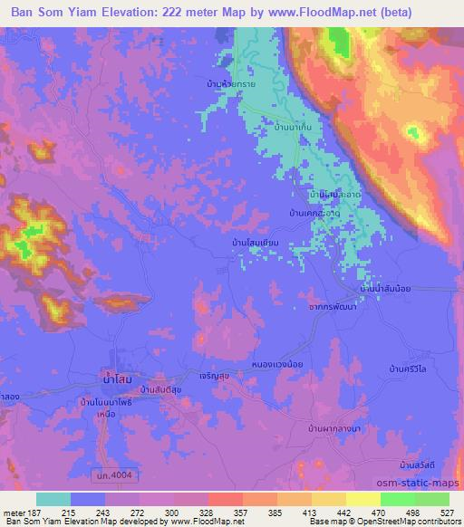 Ban Som Yiam,Thailand Elevation Map