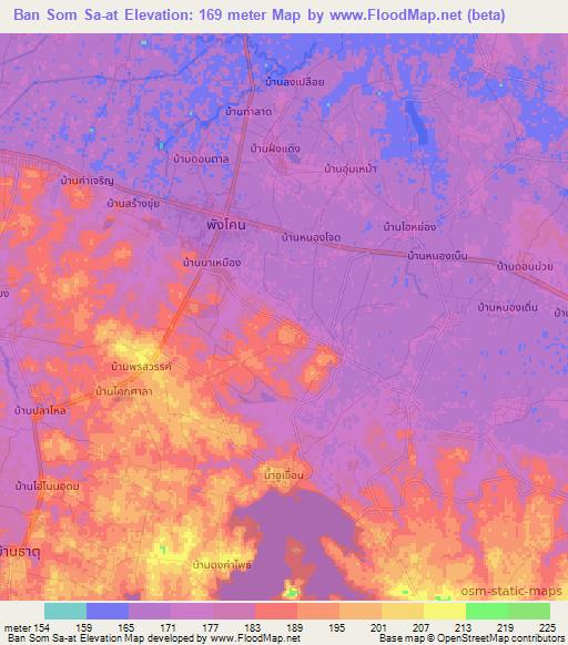 Ban Som Sa-at,Thailand Elevation Map