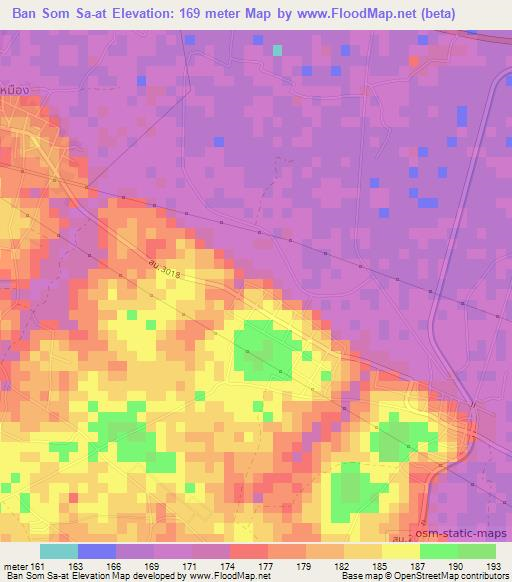 Ban Som Sa-at,Thailand Elevation Map