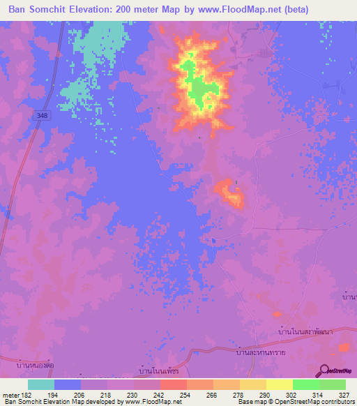 Ban Somchit,Thailand Elevation Map