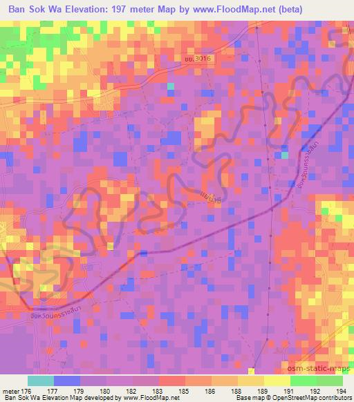Ban Sok Wa,Thailand Elevation Map