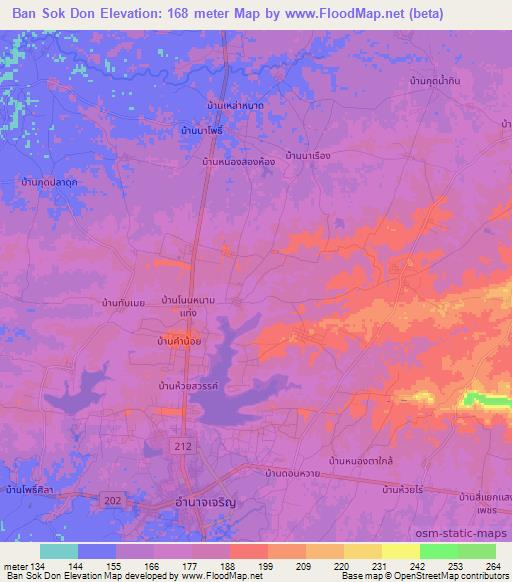 Ban Sok Don,Thailand Elevation Map