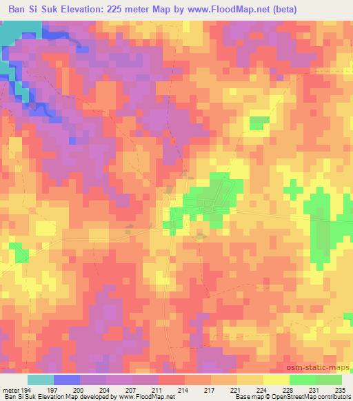 Ban Si Suk,Thailand Elevation Map