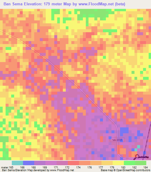 Ban Sema,Thailand Elevation Map