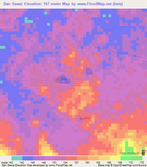 Ban Sawai,Thailand Elevation Map
