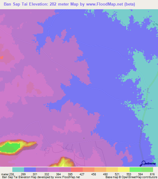 Ban Sap Tai,Thailand Elevation Map