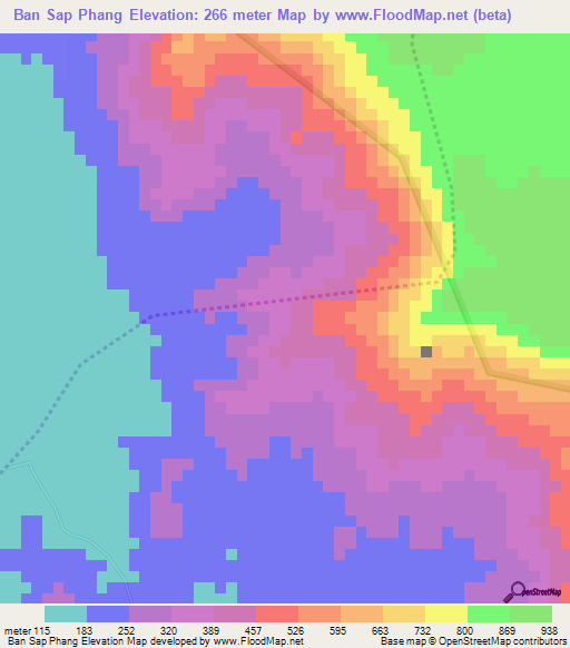 Ban Sap Phang,Thailand Elevation Map