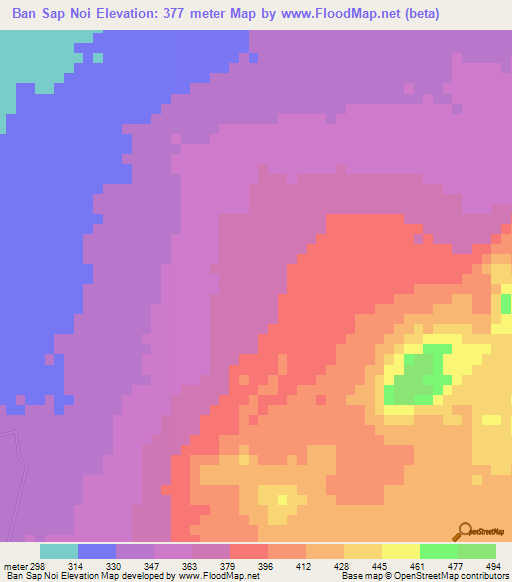 Ban Sap Noi,Thailand Elevation Map